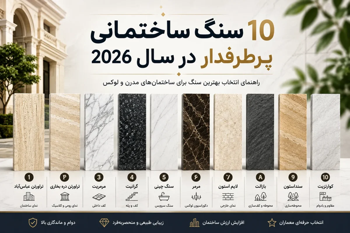 ۱۰ سنگ ساختمانی پرطرفدار سال ۲۰۲۶